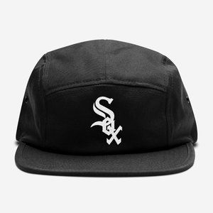 NEW Chicago White Sox Logo 5 Panel Camper Strapback Hat BLACK